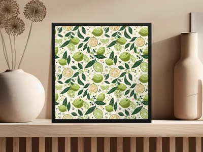 Vibrant Citrus Fruits Pattern Artwork For Your Home Decor