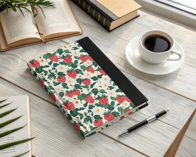 Strawberry Pattern Hardcover Journal for Creative Writing