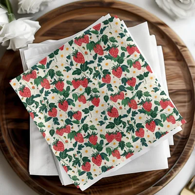 Charming Strawberry Patterned Home Decor Napkin Set