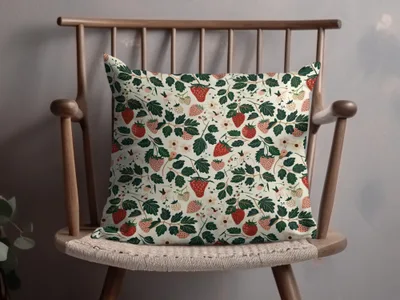 Strawberry Print Decorative Throw Pillow for Home Decor