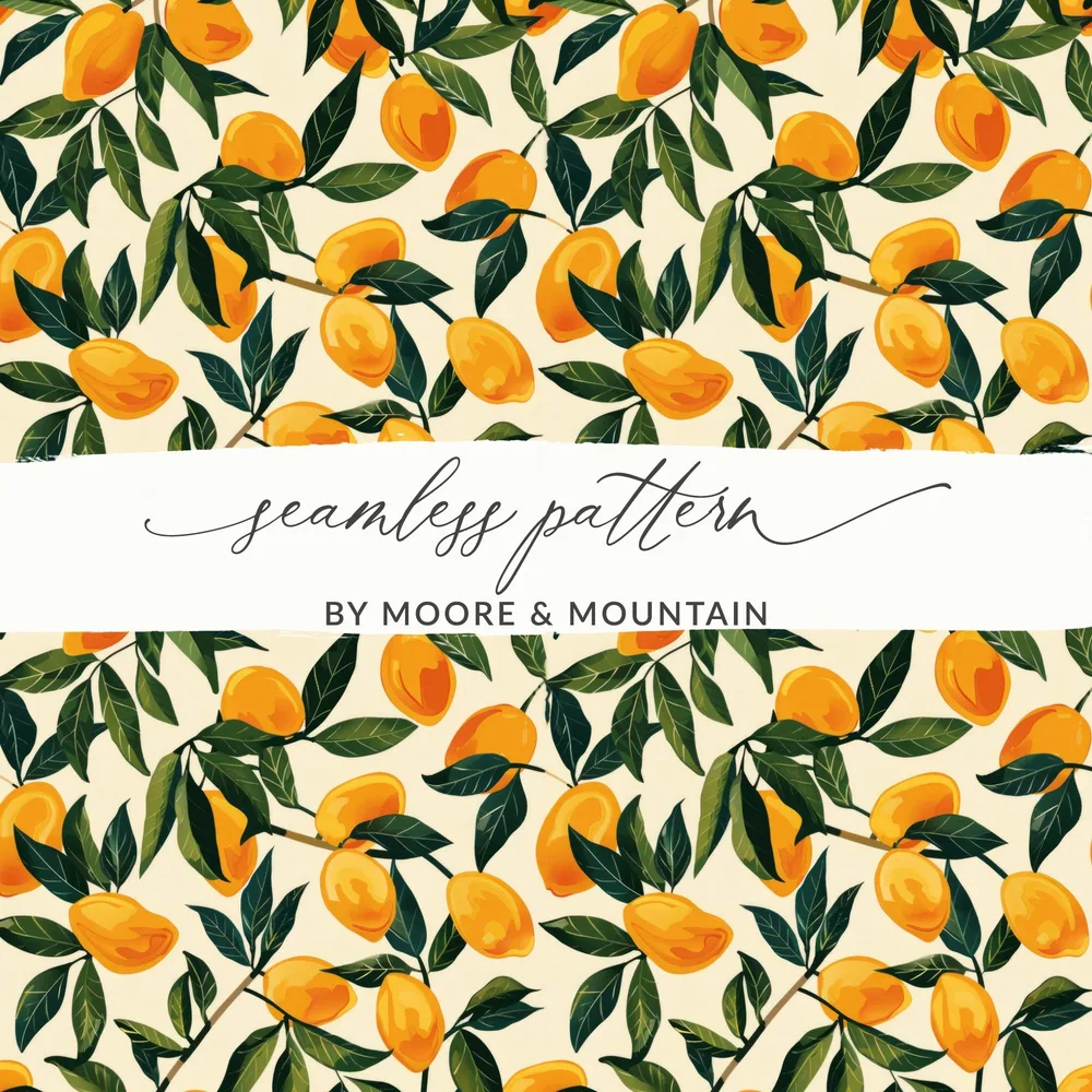 Vibrant Mango Leaves Seamless Pattern by Moore & Mountain