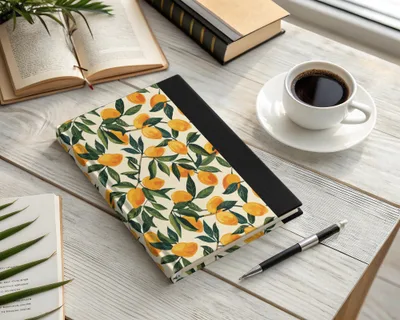 Fruit-Themed Hardcover Notebook with Citrus Design