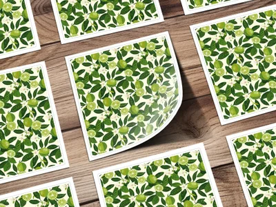 Lime and Leaves Botanical Pattern Sticker Sheet