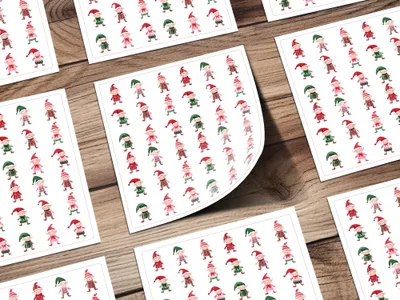 Festive Christmas Elves Pattern Holiday Season Fun Digital - Moore and Mountain