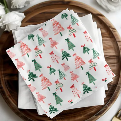 Festive Christmas Trees Illustration Seamless Pattern Digital - Moore and Mountain