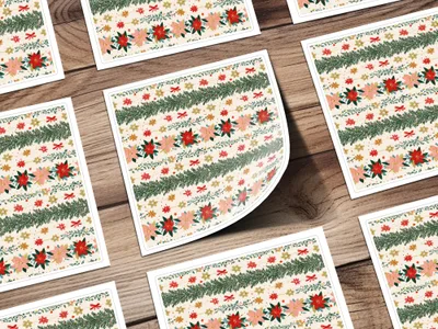 Festive Floral Christmas Theme Design Celebration Time Digital - Moore and Mountain