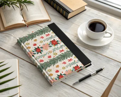 Festive Floral Christmas Theme Design Celebration Time Digital - Moore and Mountain