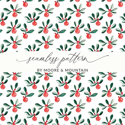 Festive Floral Delight with Ornaments for Winter Season Digital