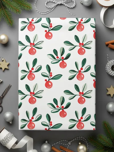 Festive Floral Delight with Ornaments for Winter Season Digital - Moore and Mountain