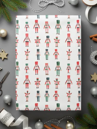 Festive Nutcrackers Pattern Repeating Background Image Digital - Moore and Mountain