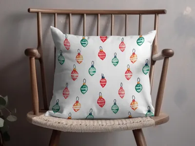 Festive Ornament Delight Watercolor Christmas Pattern Digital - Moore and Mountain
