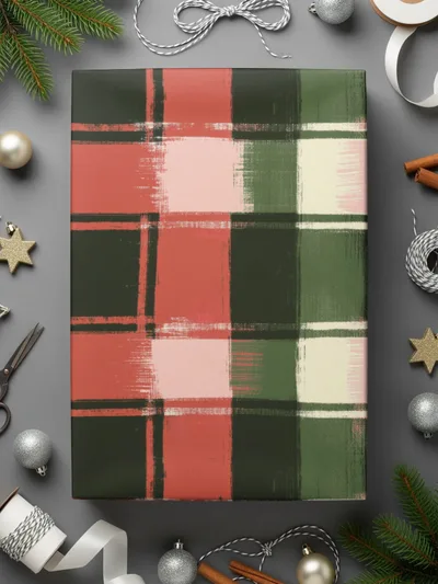 Festive Plaid Red Green Digital Download | Christmas Plaid Digital Image | Holiday Plaid Pattern | Printable Holiday Decor - Moore and Mountain