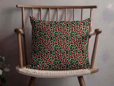 Festive Red and Green Christmas Leopard Print Seamless Pattern Background Digital - Moore and Mountain