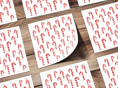 Festive Red and White Candy Canes Seamless Pattern Digital - Moore and Mountain