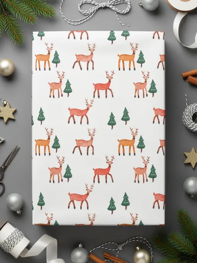 Festive Reindeer Forest Pattern Design Inspiration Digital - Moore and Mountain