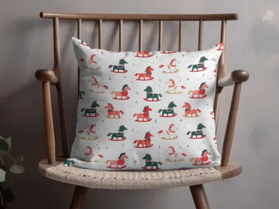 Festive Rocking Horse Christmas Pattern Lovely Holidays Digital - Moore and Mountain