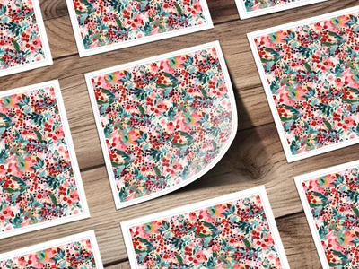 Floral Berries Digital Paper, Seamless Pattern Design, Watercolor Flowers, Repeating Texture, Printable Backgrounds, Digital Download - Moore and Mountain