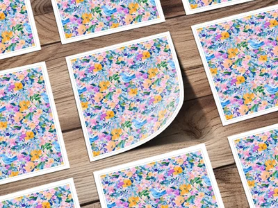Floral Bird Digital Paper, Seamless Pattern, Fabric Design, Printable Backgrounds, Scrapbooking, Digital Download, Flower Digital - Moore and Mountain