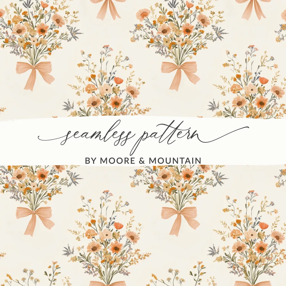 Floral Bouquet Seamless Pattern Digital, Flower Pattern, Repeat Pattern, Floral Design, Pastel Pattern, Seamless Digital Paper, Printable - Moore and Mountain