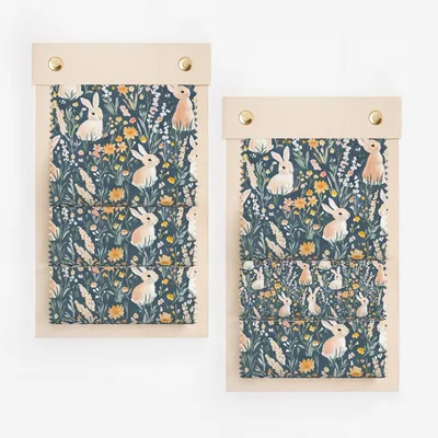 Floral Bunny Pattern Fabric Swatches For Crafting Projects
