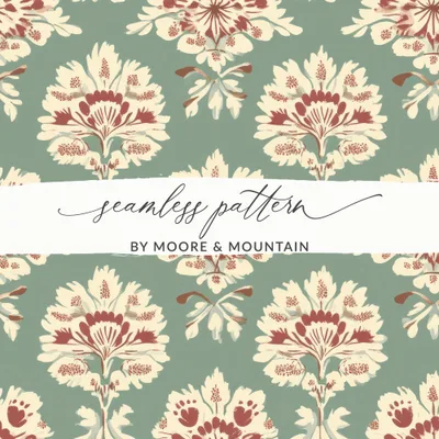 Floral Chintz Inspired Seamless Pattern Pretty Artful Design