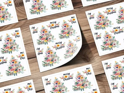 Floral Christmas Tree Seamless Pattern Digital, Watercolor Flowers Festive Background, Holiday Scrapbook Paper Digital Download - Moore and Mountain