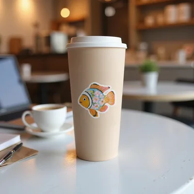 Floral Clownfish Digital Art Print, Whimsical Tropical Fish PNG Sublimation Clipart, Cute Coastal Nursery Wall Decor, Ocean Lover Gift