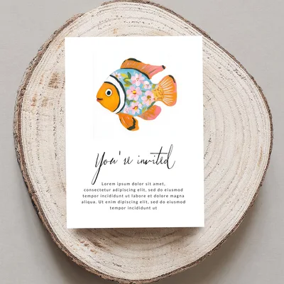 Floral Clownfish Digital Art Print, Whimsical Tropical Fish PNG Sublimation Clipart, Cute Coastal Nursery Wall Decor, Ocean Lover Gift
