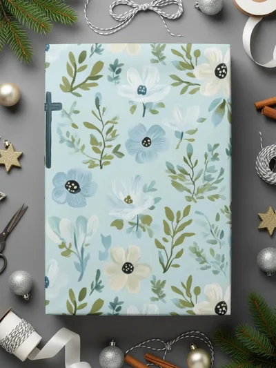 Floral Cross Seamless Pattern, Digital Download, Flower Backgrounds, 12x12 JPEG, Pastel Floral Digital Paper, Religious Backgrounds - Moore and Mountain