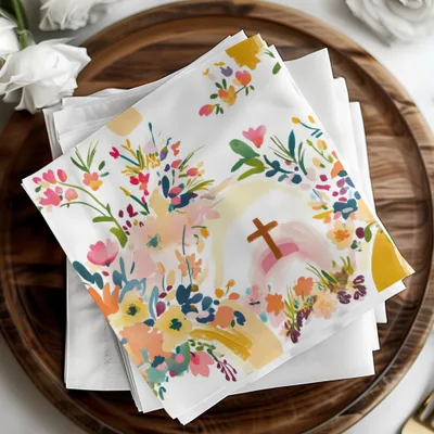 Floral Cross Seamless Pattern, Digital Paper Pack, Church Design, Easter Print, Watercolor Flowers, Religious Art Print, Digital Download - Moore and Mountain