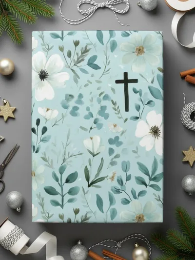 Floral Cross Seamless Pattern, Digital Paper, Spring Flowers, Religious Fabric Design, Easter Background, Faith Based Printable Design - Moore and Mountain