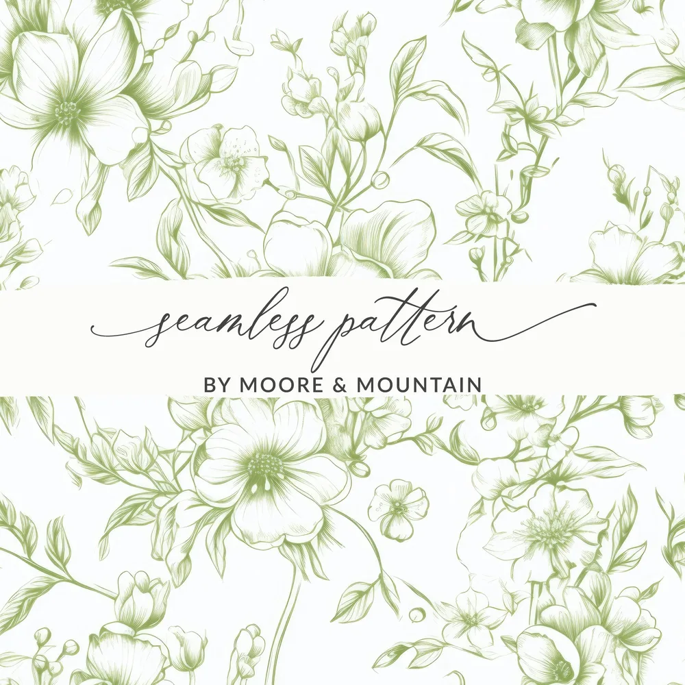 Green Floral Seamless Pattern by Moore & Mountain product