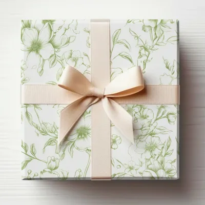 Elegant Gift Box with Floral Design and Bow