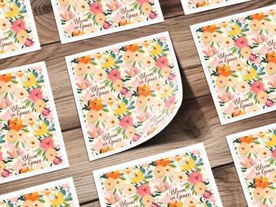Bloom in Grace Floral Motivational Stickers Pack