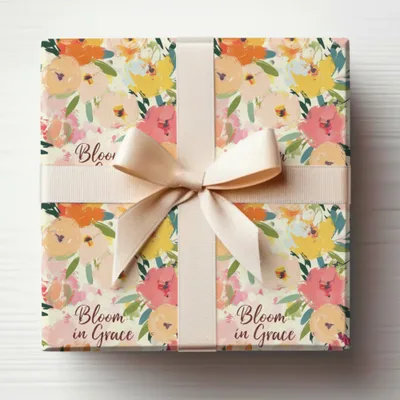 Bloom in Grace Floral Design Gift Wrapping Paper