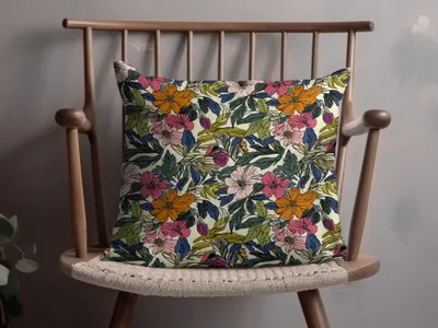 Vibrant Floral Pattern Cushion for Stylish Living Spaces