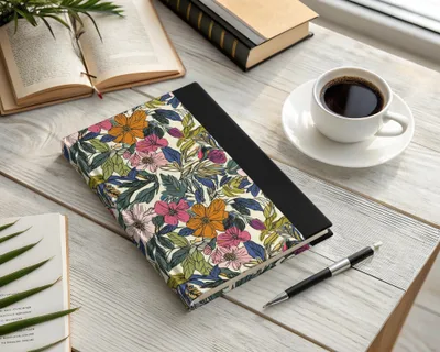 Colorful Floral Design Hardcover Notebook Product