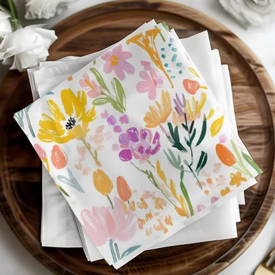 Floral Digital Paper, Brushstroke Flowers Seamless Pattern, Spring Fabric Design, Pastel Flower Pattern, Digital Download for Commercial Use - Moore and Mountain
