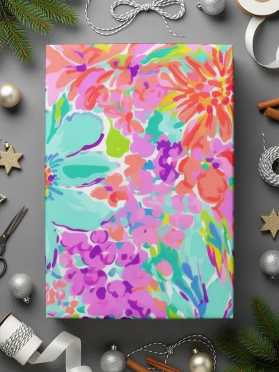 Floral Digital Paper, Colorful Flowers Pattern, Seamless JPEG File, Scrapbook Paper, Fabric Design, Digital Download, Floral Design - Moore and Mountain