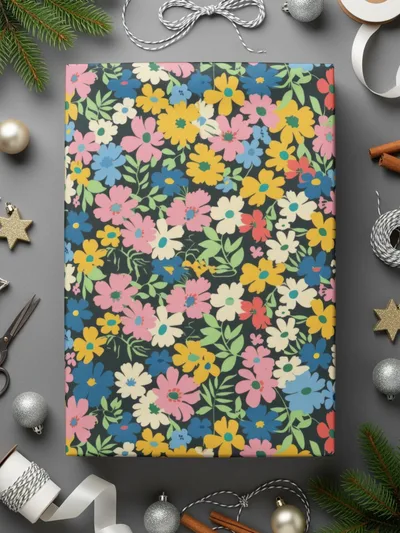 Floral Digital Paper, Ditsy Flower Seamless Pattern, Colorful Blooms Texture, Fabric Design, Scrapbooking, Background Printable - Moore and Mountain