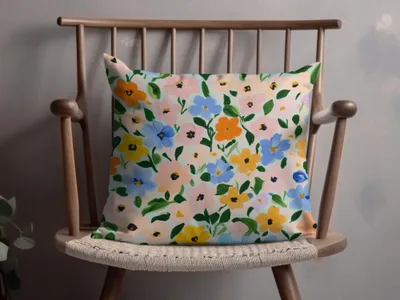 Colorful Flower Pattern Decorative Cushion Pillow