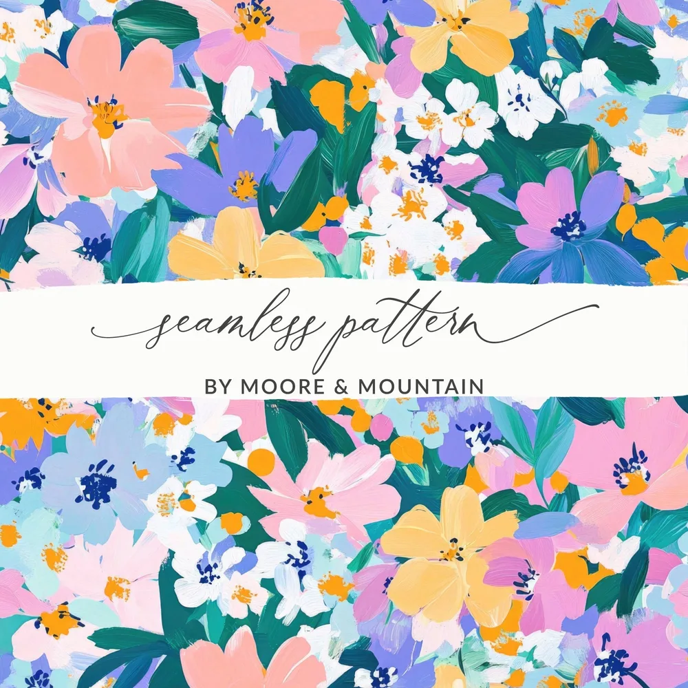 Floral Digital Paper, Flower Pattern, Seamless Design, Floral Background, Pastel Colors, Commercial Use Digital Downloads - Moore and Mountain