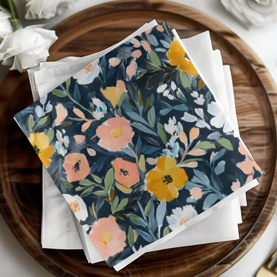 Vibrant Floral Pattern Design on Napkin Set Product