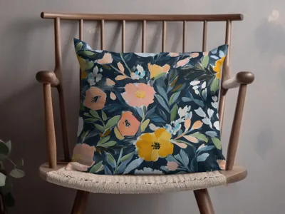 Colorful Floral Pattern Throw Pillow Home Decor Accessory