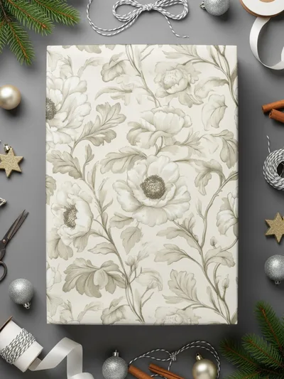 Floral Digital Paper, Peony Seamless Pattern, Beige Printable Paper, Flower Digital Background, Elegant Pattern, Digital Download - Moore and Mountain