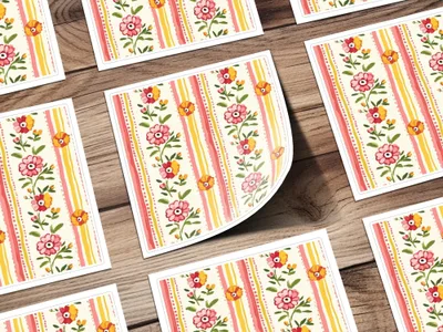 Floral Digital Paper, Pink and Yellow, Seamless Pattern, Digital Download, Scrapbook Paper, Printable Fabric, Flower Pattern - Moore and Mountain