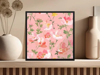 Floral Digital Paper, Pink Flowers Pattern, Seamless Flower JPEG, Spring Floral, Floral Background, Flower Illustration, Scrapbook Paper - Moore and Mountain
