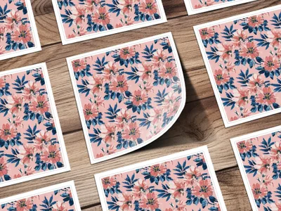 Floral Digital Paper, Pink Flowers Pattern, Seamless Pattern, Fabric Design, Watercolor Print, Digital Download, Commercial Use, 12x12 inch - Moore and Mountain