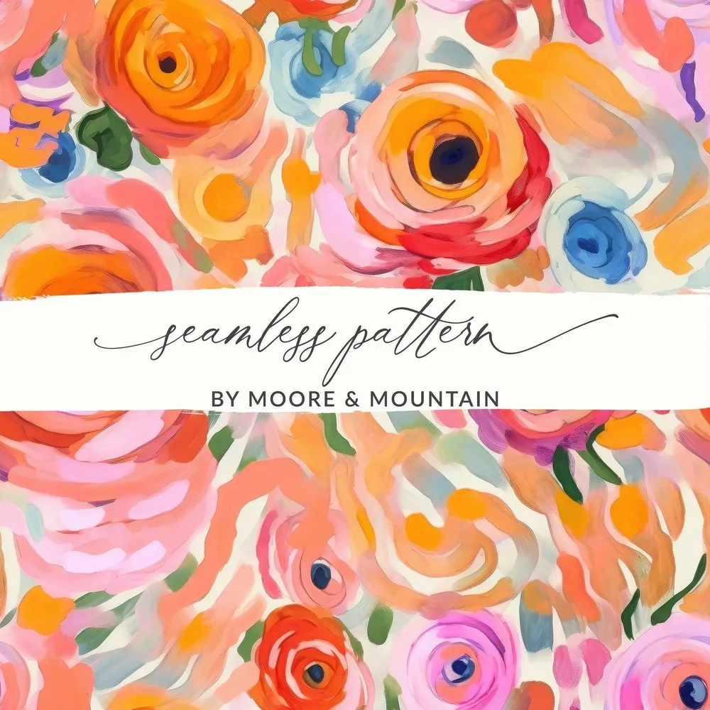 Floral Digital Paper, Rose Seamless Pattern, Digital Download, Blush Pink Flowers, Watercolor Digital Paper, Pink Floral Ditsy Floral - Moore and Mountain