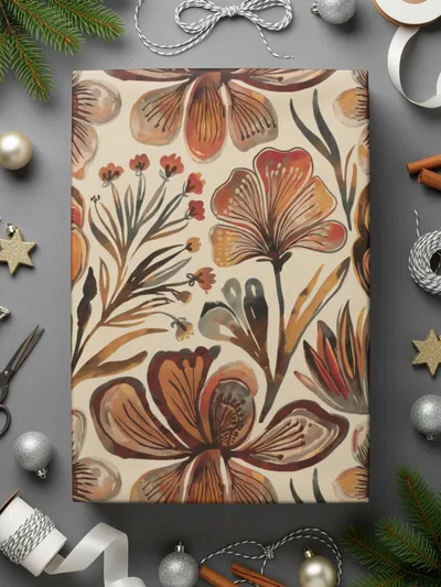 Floral Digital Paper, Seamless Flower Pattern, Autumn Tone Design, Watercolor Style Texture, Digital Download, Commercial Use Image - Moore and Mountain